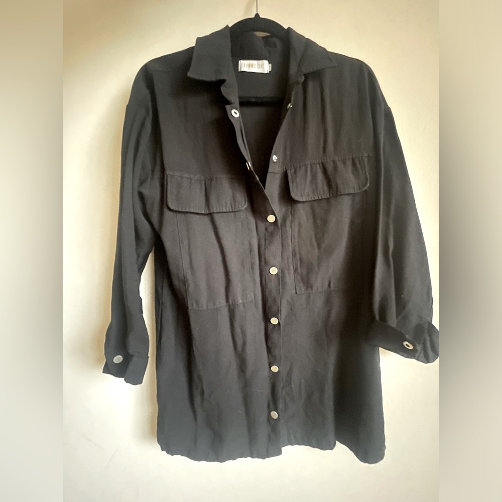 Femmeluxe Dress Black Button Down Long Sleeve